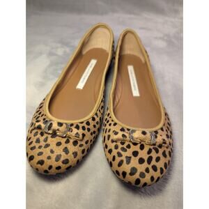 Diane von Furstenberg DVF Calf Hair Ballet Flats — Cheetah Print— Women's 6.5